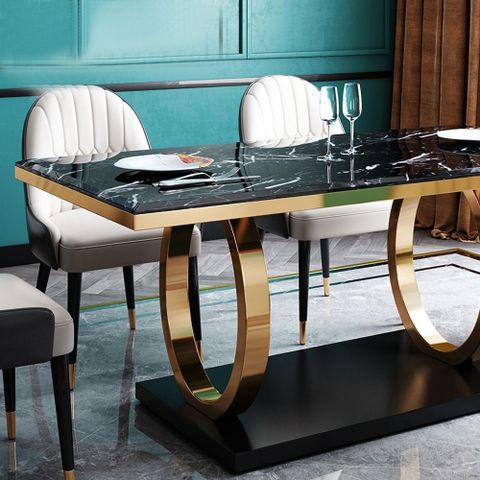 1600Mm Rectangular Faux Marble Dining Table With Stainless Steel Base ... inside Why marble dining tables with stainless steel bases remain a classic choice for kitchens